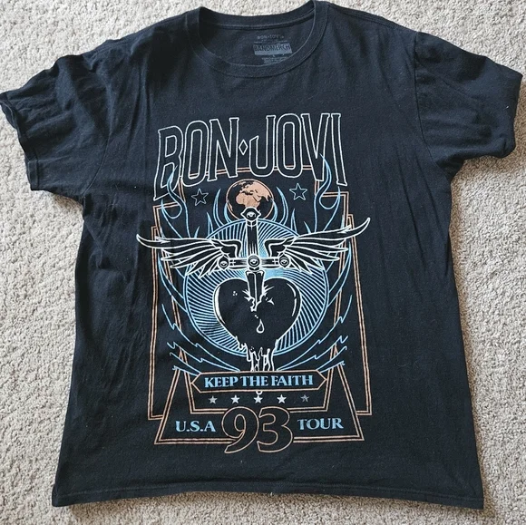 Bon Jovi Keep The Faith Tour 93 T-Shirt Mens Large - Picture 1 of 6
